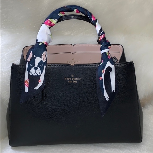 FRENCHIE BOSTON TERRIER SCARF TWILLIE PURSE HANDLE WRAP BANDEAU TIE - Picture 2 of 5